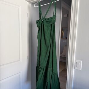 aerie Forest Green Braided-Strap Maxi Dress